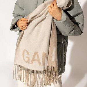 Ganni Fringe Wool Scarf